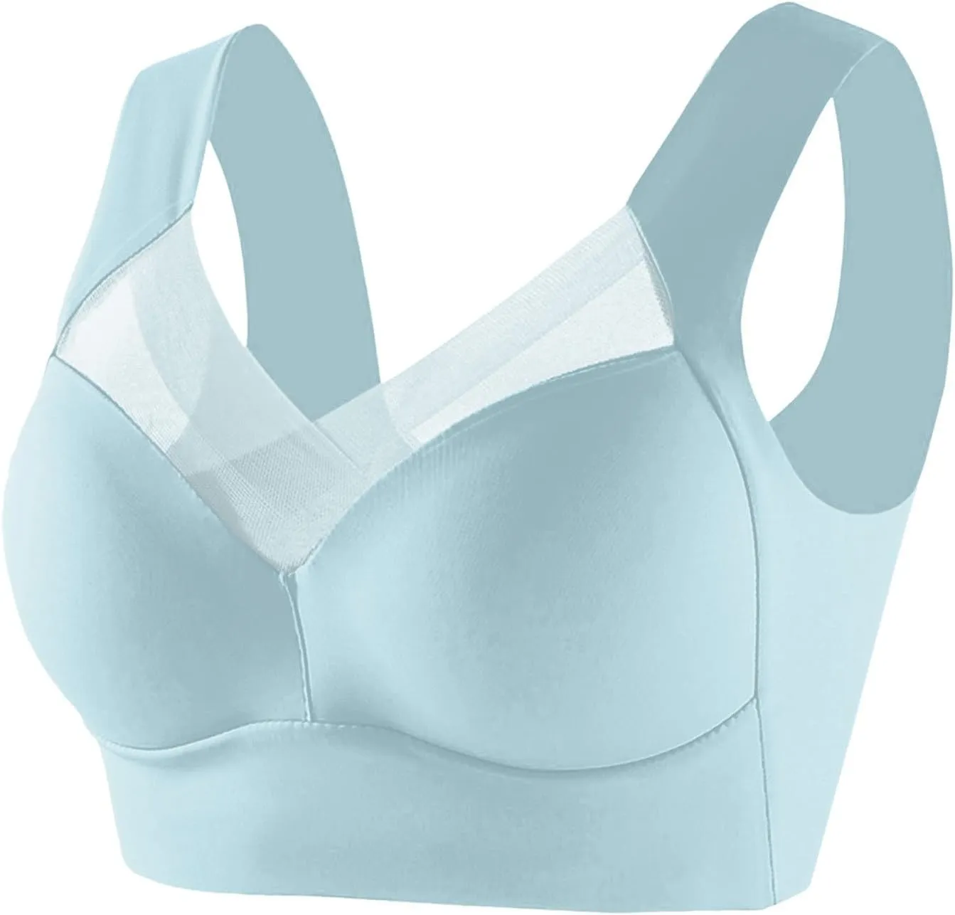 Zenchic Bras for Seniors Women Posture Correcting Plus Size Full Coverage Lace Bras Breathable Smooth Seamless Soft Bralettes