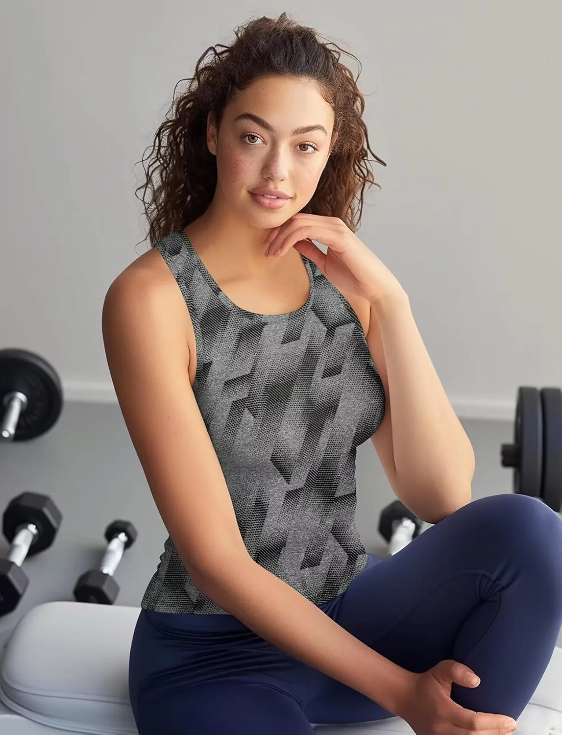 Zengjo Running Tanks for Women Moisture Wicking Athletic Workout Gym Tops Racerback