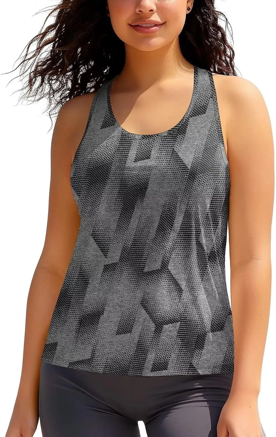 Zengjo Running Tanks for Women Moisture Wicking Athletic Workout Gym Tops Racerback