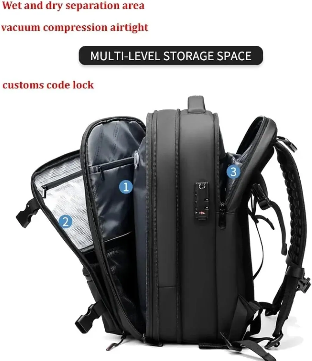 ZJQ Vacuum Compression Backpack,Vacuum Compression Backpack Travel, Waterproof and Wear-Resistant,Travel and Work Commuting (Green Tool)