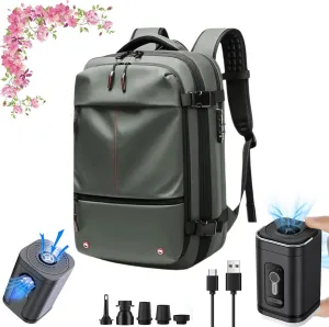 ZJQ Vacuum Compression Backpack,Vacuum Compression Backpack Travel, Waterproof and Wear-Resistant,Travel and Work Commuting (Green Tool)