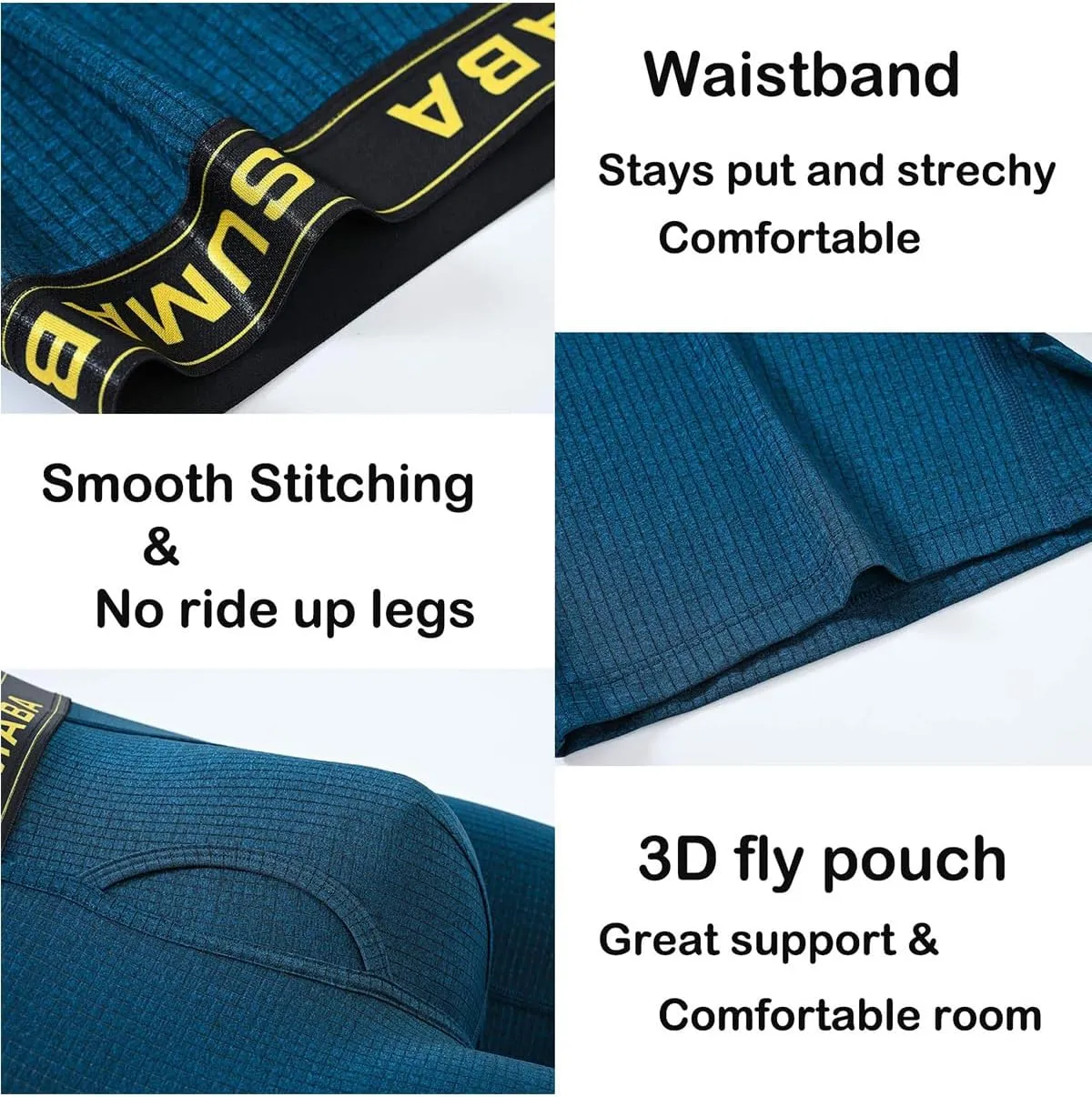 ZONBAILON Mens Underwear Boxer Briefs Moisture-Wicking Breathable Bamboo Viscose Boxer Pouch