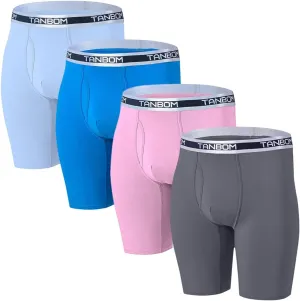 ZONBAILON Mens Underwear Boxer Briefs Moisture-Wicking Breathable Bamboo Viscose Boxer Pouch